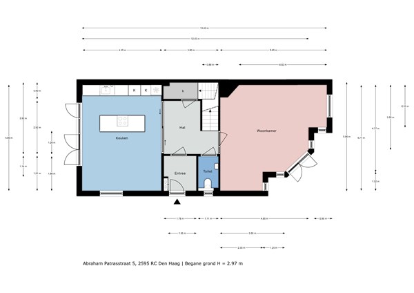 Floorplan - Abraham Patrasstraat, 2595 RC The Hague